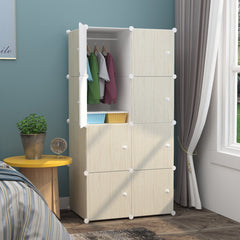 Dulap modular pentru copii, AT PERFORMANCE®, 8 rafturi, Crem