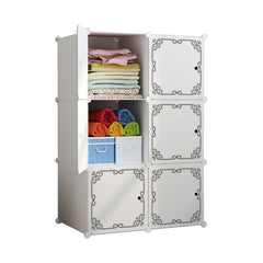 Dulap modular pentru copii, alb, AT PERFORMANCE®, 6 rafturi, durabil, 74X37X110 cm, alb model