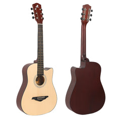 Chitară acustică 4/4 din lemn natural – model clasic sunet cald și clar