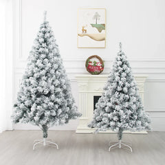 Brad artificial premium cu efect de zăpadă – 2.1 m, 900 tips, suport metalic