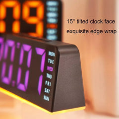 Ceas LED Multifuncțional Mov – Afișaj Oră, Dată, Temperatură, Alarmă, Încărcare USB