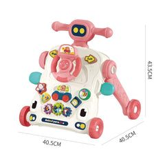 Antepremergător 2 în 1 – Primii Pași și Joacă Interactivă Roz