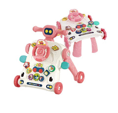 Antepremergător 2 în 1 – Primii Pași și Joacă Interactivă Roz