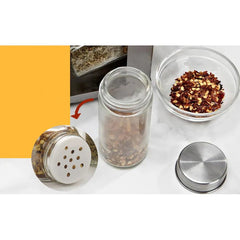 Set 12 recipiente condimente cu suport rotativ,inox