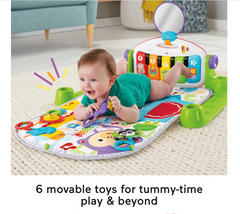 Saltea de activitati pentru bebelusi, AT PERFORMANCE®, centru de activitati , covoras de joaca interactiv cu 5 jucarii senzoriale0ț