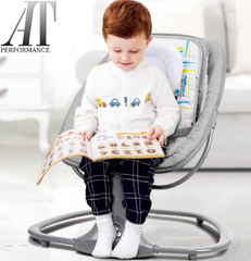 Leagan copii At Performance, Balansoar copii 3 in 1, Electric, cu Plasa Tantari, Perna Detasabila, Jucarii, USB, Bluetooth, Telecomanda, 0-3 ani