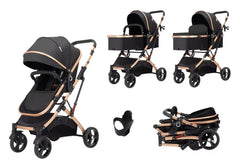 Carucior, 2 in 1 KIDOO® – Cărucior Pliabil cu Fața Inversă pentru Bebeluși cu Diverse Moduri, Cărucior Reglabil și Culisant