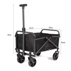 Cărucior Pliabil Transport Marfă AT Performance, Capacitate 100 kg, Manere Ajustabile, 67×46×36 cm, Negru – Ideal pentru Grădină, Camping, Plajă, Shopping