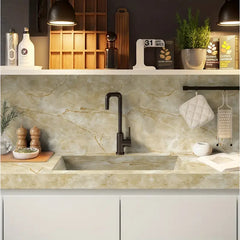 Set 50x Tapet Marmura, AT PERFORMANCE®, suprafata acoperire 9 mp, autoadeziv, waterproof, usor de montat, design modern, 30x60 cm, bej