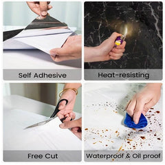 Rola tapet modern, imitatie de marmura At Performance rezistent, la apa, compact, autoadeziv, 60cmx 300 m, Negru