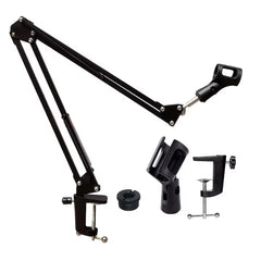 Suport microfon reglabil, pe birou, din oțel, metalic