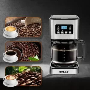 Aparat de Cafea HALEY 950W, 1.5L, LED Display, Anti-Drip, Brewing Inteligent, Inox, Control Temperatură Precis