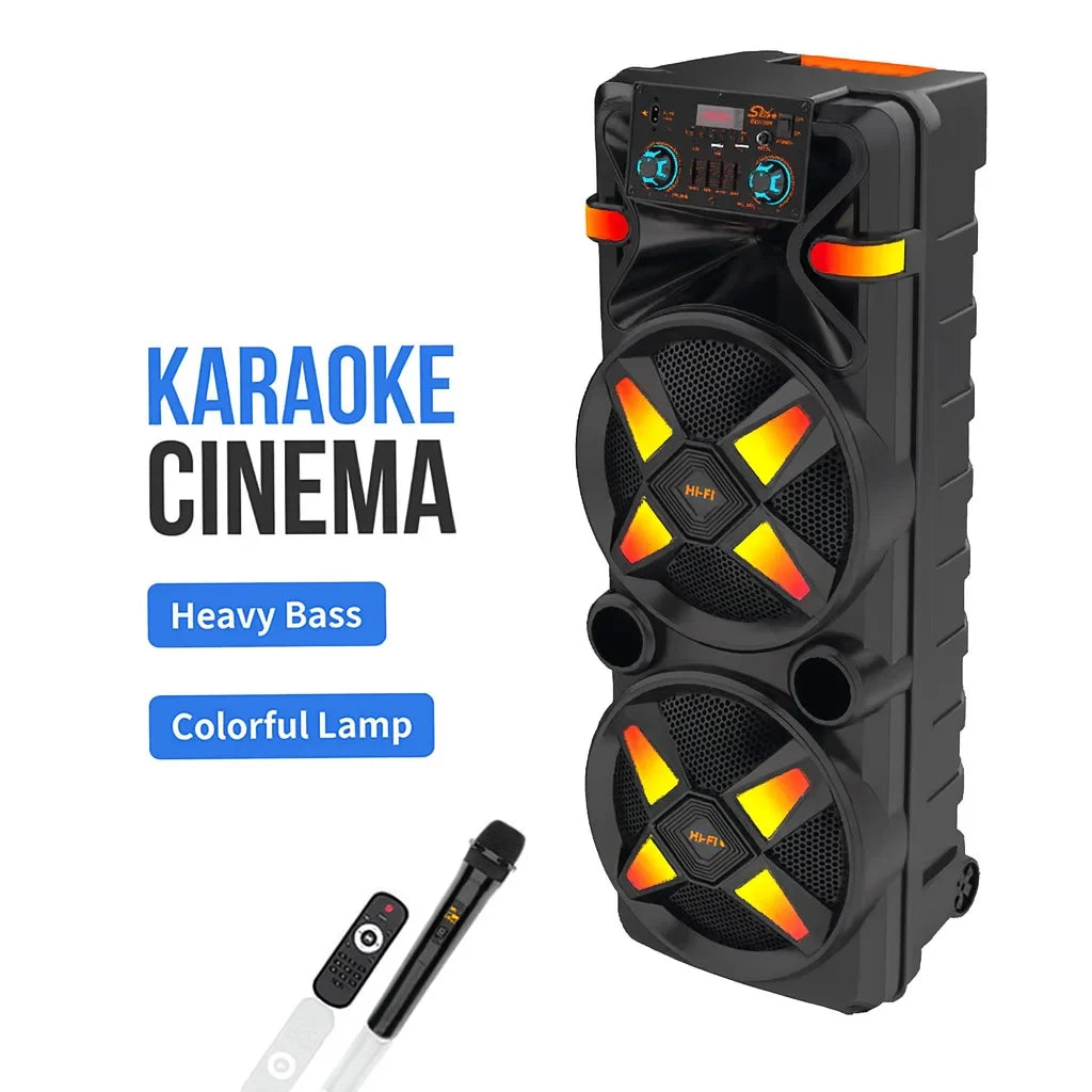 Boxă portabilă AT Performance, 2x12 inch, 80 W, Bluetooth, baterie 6000 mAh, microfon inclus