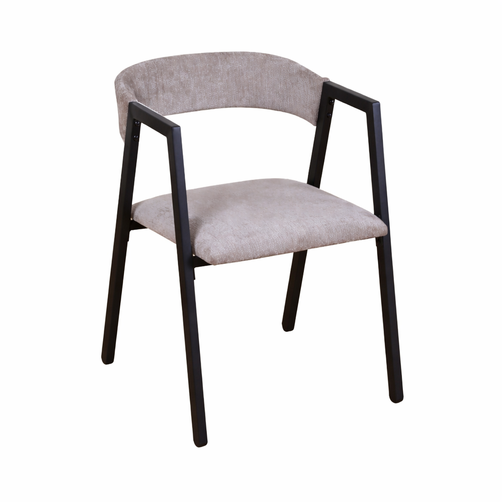 Set masă dining cu 4 scaune AT Performance, 120x70x75,5 cm, blat lemn, cadru metalic, negru