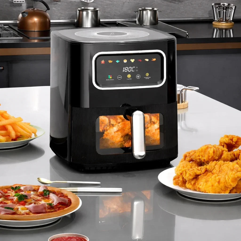 Friteuză cu aer cald AT Performance AT-M60, 10 L, 2800 W, control digital, negru