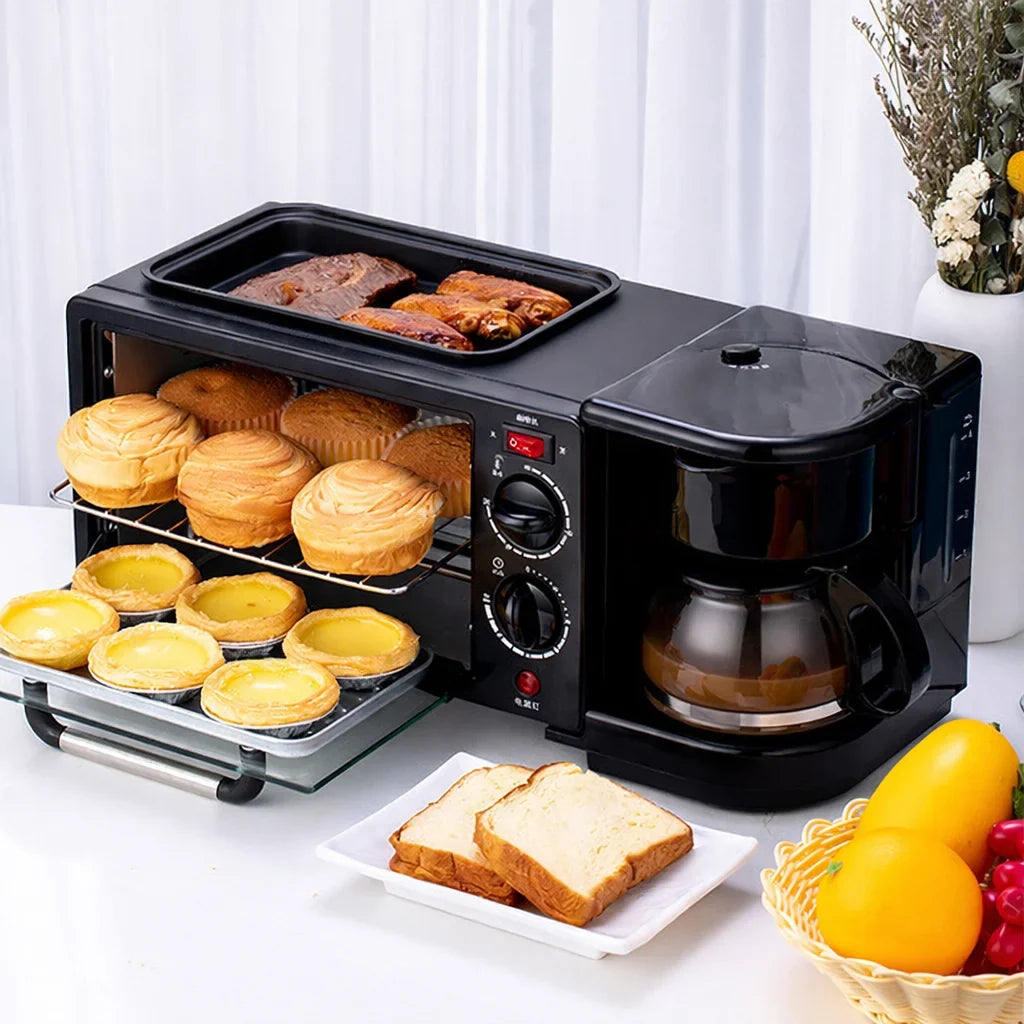 Cuptor electric 3 în 1 AT Performance AT-206, 2000 W, cafetieră și grill, temporizator 20 min