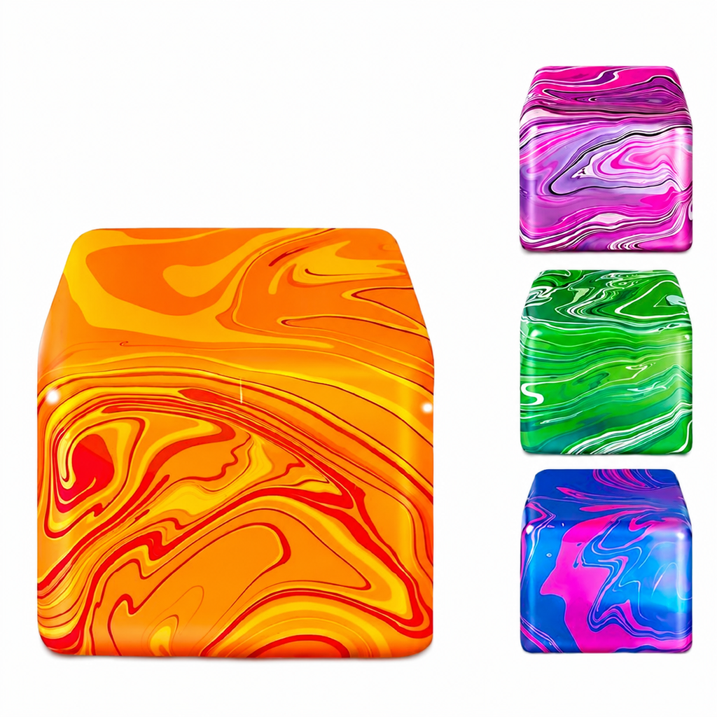 Jucărie antistres squishy AT Performance Cosmic Cube, 5,7 cm, silicon, 3 ani+, verde-albastru