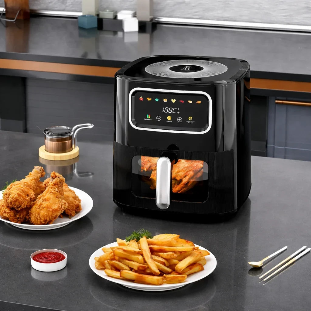 Friteuză cu aer cald AT Performance AT-M60, 10 L, 2800 W, control digital, negru