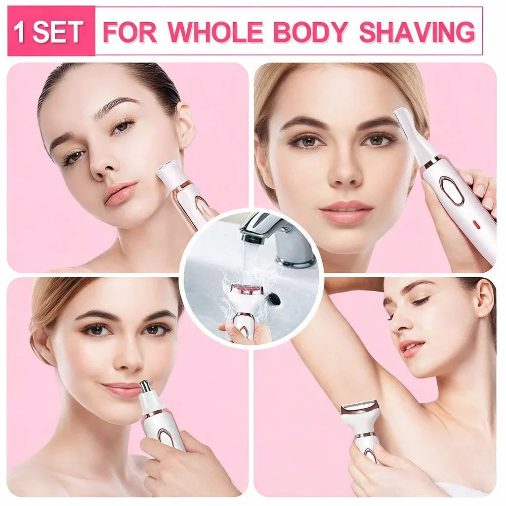 Kit de îngrijire 4 în 1 AT Performance, lady shaver și trimmer, încărcare USB, autonomie 30 min