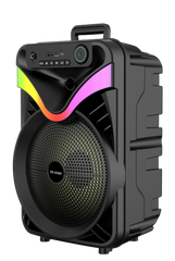 Boxa Portabila AT PERFORMANCE®, cu Lumini RGB, cu Maner, Putere 200W, MP3, USB, Bluetooth, TF, WIFI, Slot Microfon, Karaoke, Acumulator, Negru