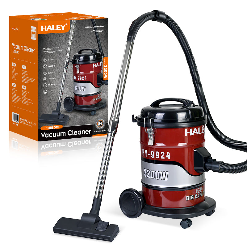 Aspirator profesional HALEY HY-9924, 3200 W, 25 L, cuvă inox, tub telescopic, filtrare multiplă