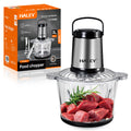Tocător electric HALEY HY-1226, 1200 W, bol sticlă 3 L, 4 lame inox, 2 viteze