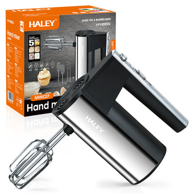 Mixer de mână HALEY, 500 W, 5 trepte de viteză, carcasă inox, 4 tije incluse pentru creme și aluat