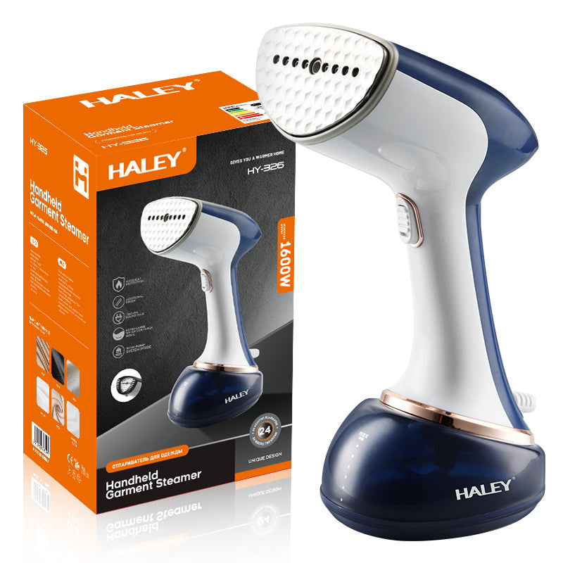 Fier de călcat cu abur HALEY, 1600 W, rezervor 350 ml, călcare verticală, albastru cu alb
