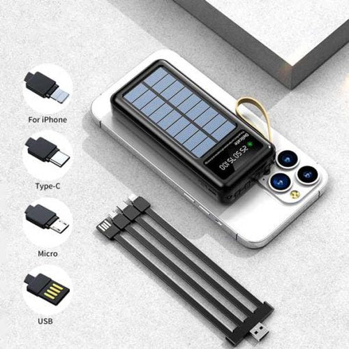 Baterie externă solară KLGO KP-97, 1000 mAh, încărcare rapidă, afișaj LED, intrare Type-C și Micro-USB