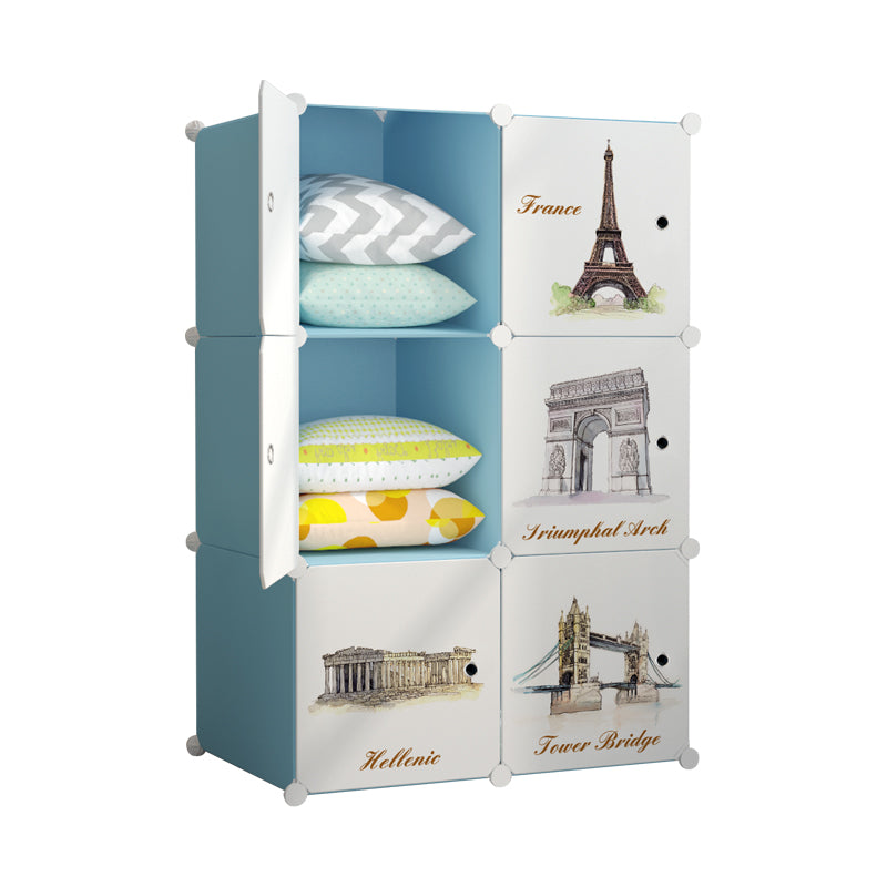 Dulap modular pentru copii AT Performance, 6 rafturi, 76x37x147 cm, model monumente
