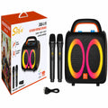 Boxă karaoke portabilă Sing-E ZQS-L19, 2x6 inch, 1400 W, 2 microfoane wireless, RGB LED, negru