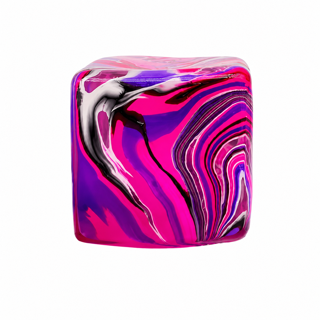 Jucărie antistres squishy AT Performance Cosmic Cube, 5,7 cm, silicon, 3 ani+, verde-albastru