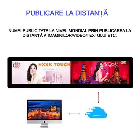 Reclamă luminoasă LED programabilă AT Performance P5, full color, 200 x 70 cm, Wi-Fi, aluminiu și ABS