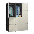 Dulap modular pentru copii AT Performance, 12 rafturi, 147x111x37 cm, plastic dur, crem cu laterale negre