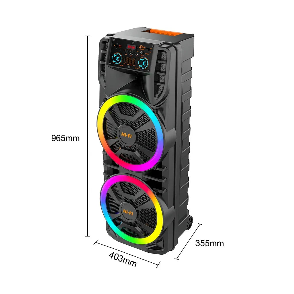Boxă portabilă AT Performance, 2x12 inch, 80 W, Bluetooth, baterie 6000 mAh, microfon inclus