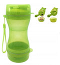 Dozator 3 în 1 pentru animale AT Performance, apă și hrană, 2 boluri de 8 cm, verde