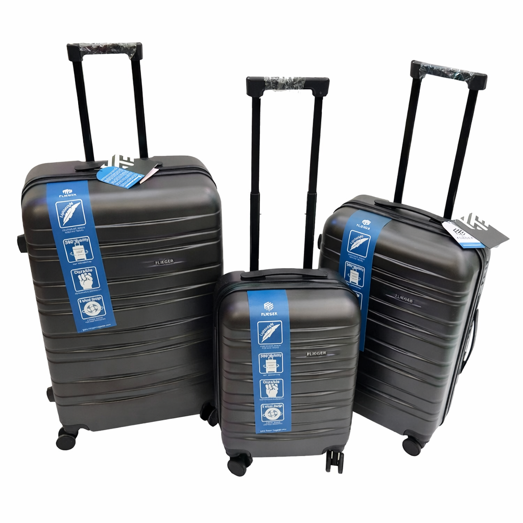 Set 3 valize rigide AT Performance, ABS, 73/65/55 cm, roți duble 360°, mâner telescopic aluminiu