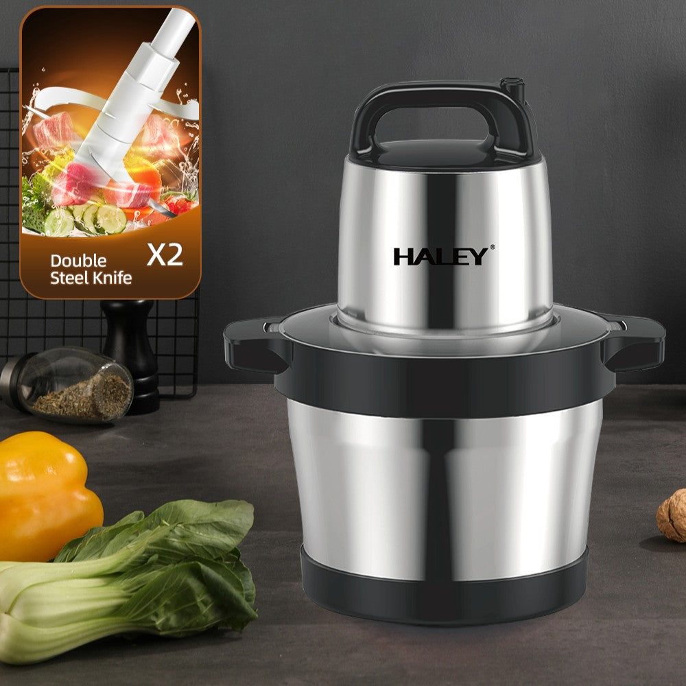 Tocător electric HALEY, 1200 W, recipient inox 6 L, 4 lame din oțel inoxidabil, 2 viteze