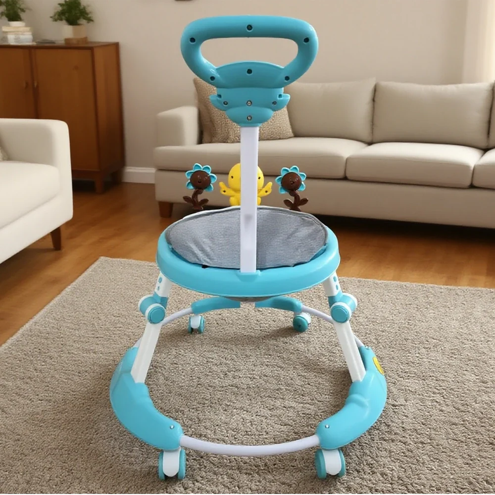 Premergător copii KIDOO cu jucării interactive, pliabil, 3 poziții de înălțime, 6-12 luni