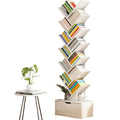 Bibliotecă tip arbore AT Performance, 12 niveluri, 1 sertar, PAL melaminat, stil modern, albă