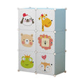 Dulap modular pentru copii AT Performance, 6 rafturi, 74 x 37 x 110 cm, plastic dur, albastru