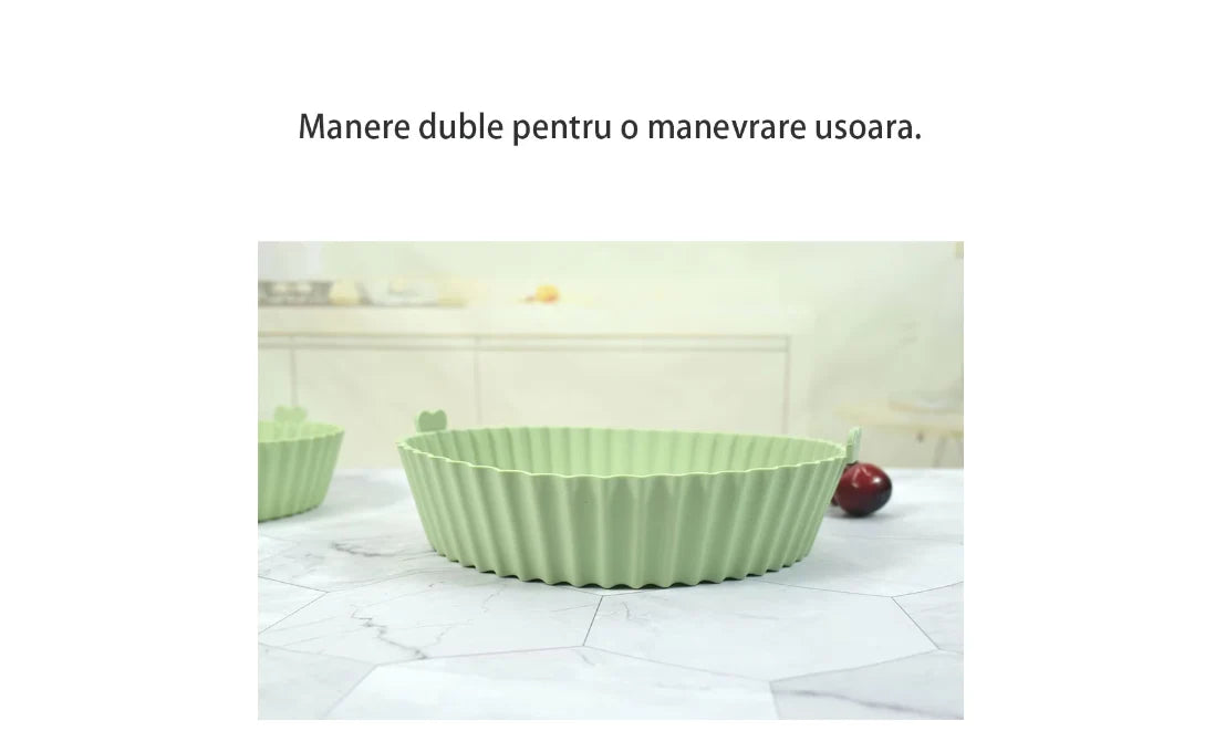 Tavă din silicon pentru air fryer AT Performance, diametru 18,3 cm, gri
