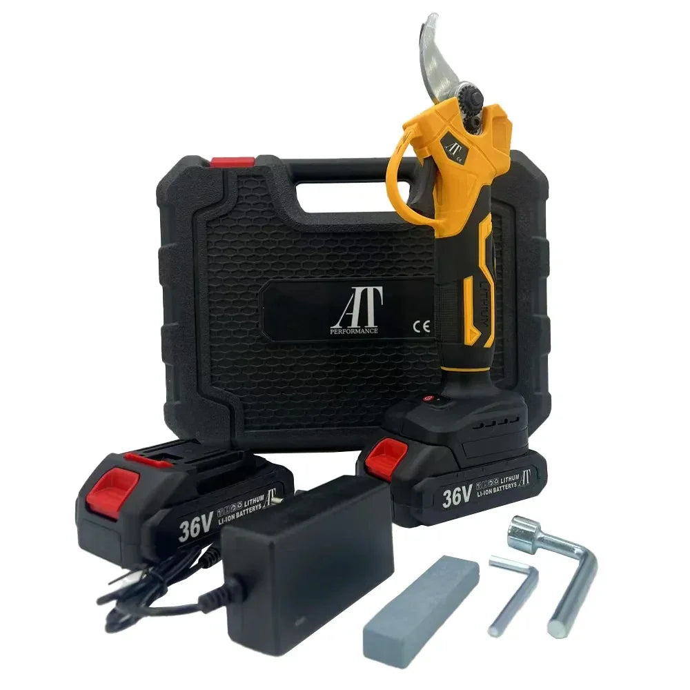 Set foarfecă electrică și mini fierăstrău AT Performance, 36V, 800 W și 550 W, lanț 6 inch, 4 acumulatori