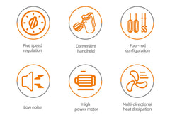 Mixer de Mână Electric HALEY HY-1676, 500W, 5 Viteze + Turbo, Cu Teluri și Cârlige din Inox, Ușor și Puternic pentru Creme, Aluat și Deserturi