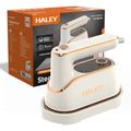 Fier de călcat vertical cu abur HALEY HY-2075, 1300 W, rezervor 150 ml, talpă ceramică, alb cu auriu rose