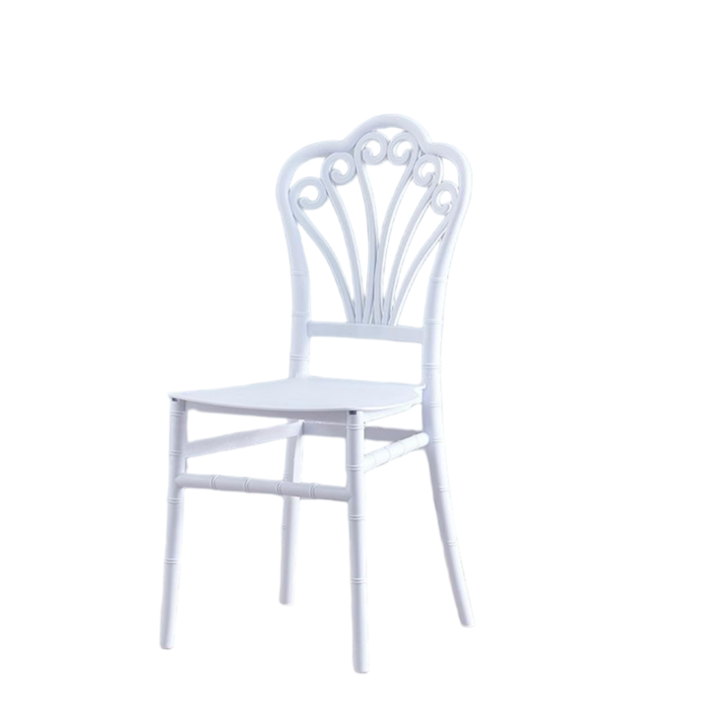 Scaun cu spătar chiavari AT Performance, policarbonat, fără brațe, 38 x 37 x 88,5 cm, alb