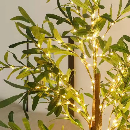 Pom decorativ luminat Tusy Store, 150 cm, 80 LED alb cald, IP65, interior/exterior