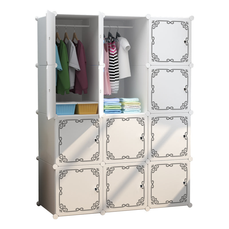 Dulap modular pentru copii AT Performance, 12 rafturi, 110x37x147 cm, plastic rigid, alb