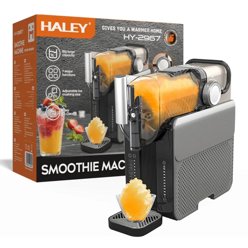 Aparat de gheață răzuită și smoothie HALEY HY-2967, 7 programe, răcire cu compresor, gri