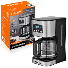 Aparat de Cafea HALEY 950W, 1.5L, LED Display, Anti-Drip, Brewing Inteligent, Inox, Control Temperatură Precis